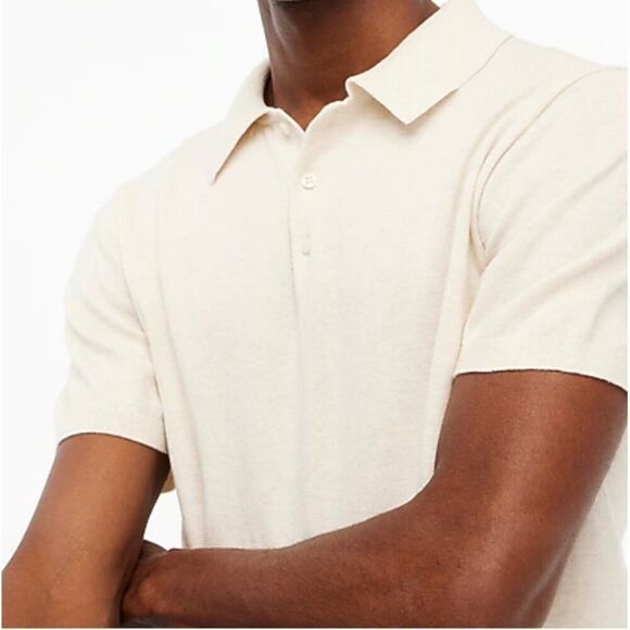 J. crew Factory BH753 Cream Cotton sweater-polo size Large NWOT - Picture 2 of 7
